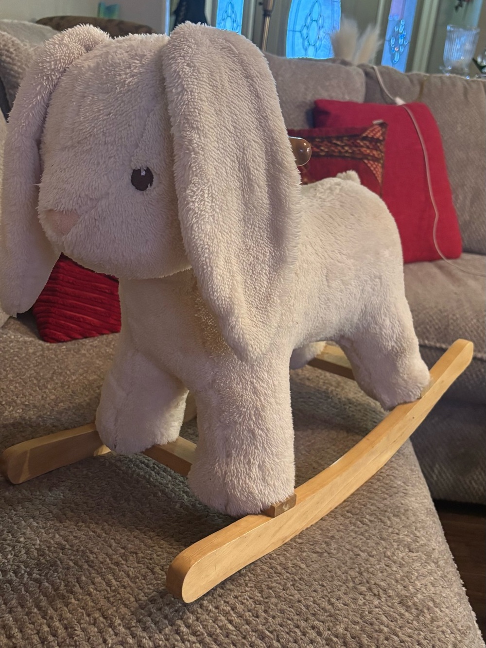 Hugfun Plush Bunny Soft Cream Rocker plush